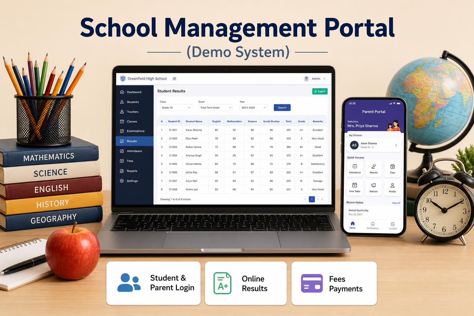 School Management Portal (Demo System)
